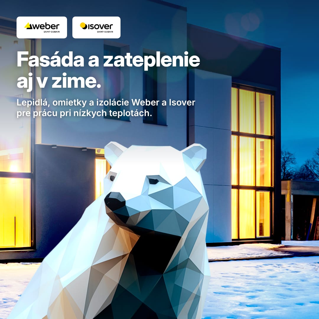 Fasáda a zateplenie aj v zime — lepidlá, omietky a izolácie Weber a Isover pre prácu pri nízkych teplotách